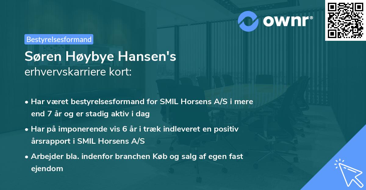 Søren Høybye Hansen's erhvervskarriere kort