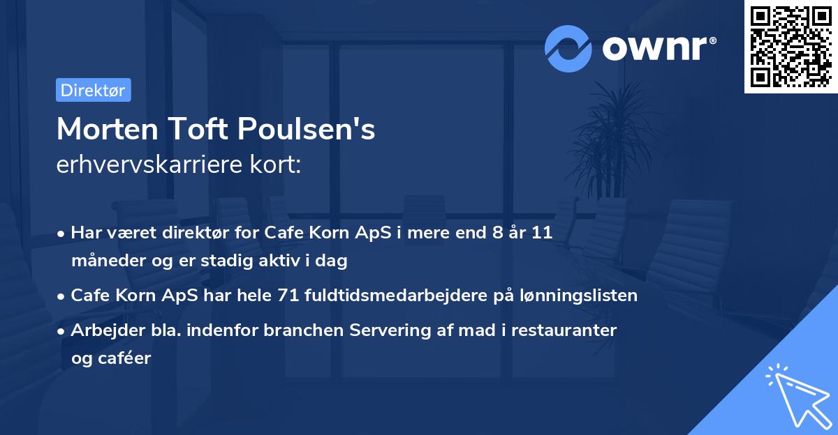 Morten Toft Poulsen's erhvervskarriere kort