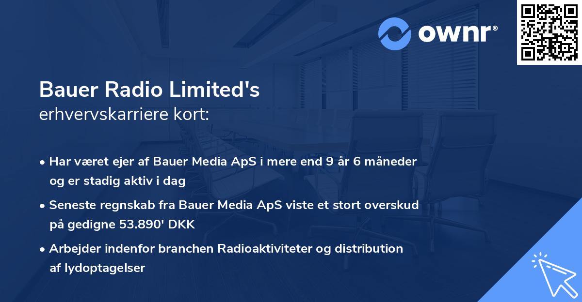 Bauer Radio Limited's erhvervskarriere kort