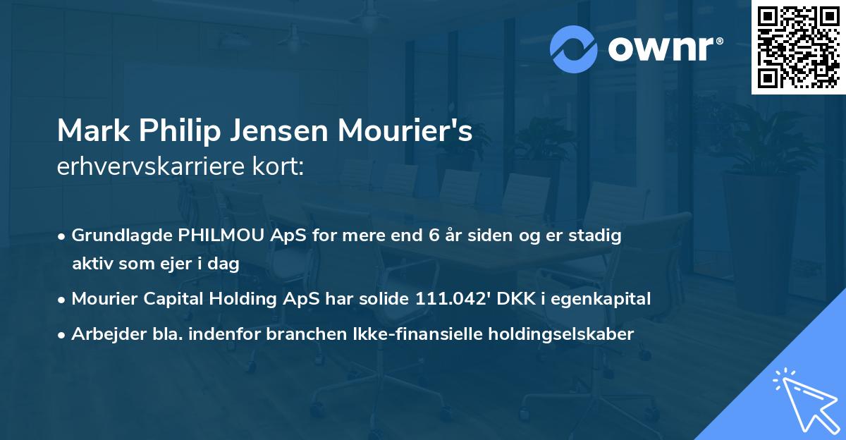 Mark Philip Jensen Mourier's erhvervskarriere kort