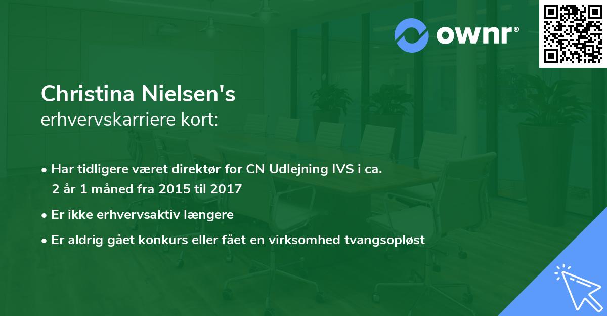 Christina Nielsen's erhvervskarriere kort