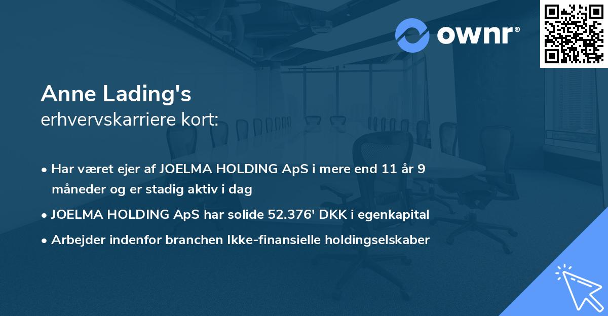 Anne Lading's erhvervskarriere kort
