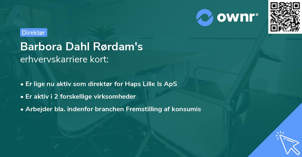 Barbora Dahl Rørdam's erhvervskarriere kort