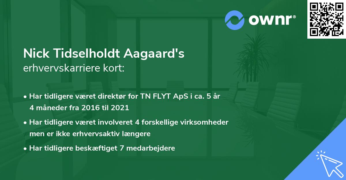 Nick Tidselholdt Aagaard's erhvervskarriere kort