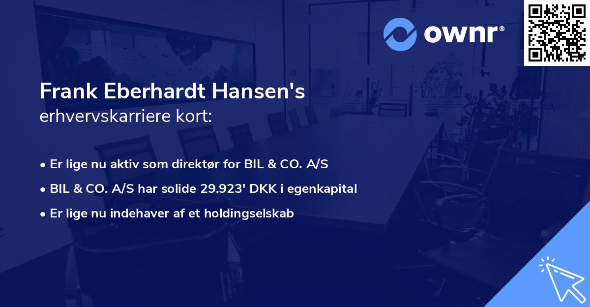 Frank Eberhardt Hansen's erhvervskarriere kort