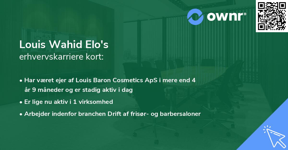 Louis Wahid Elo's erhvervskarriere kort