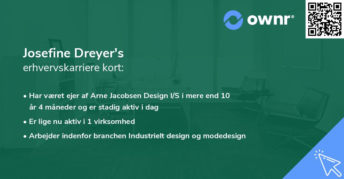 Josefine Dreyer's erhvervskarriere kort