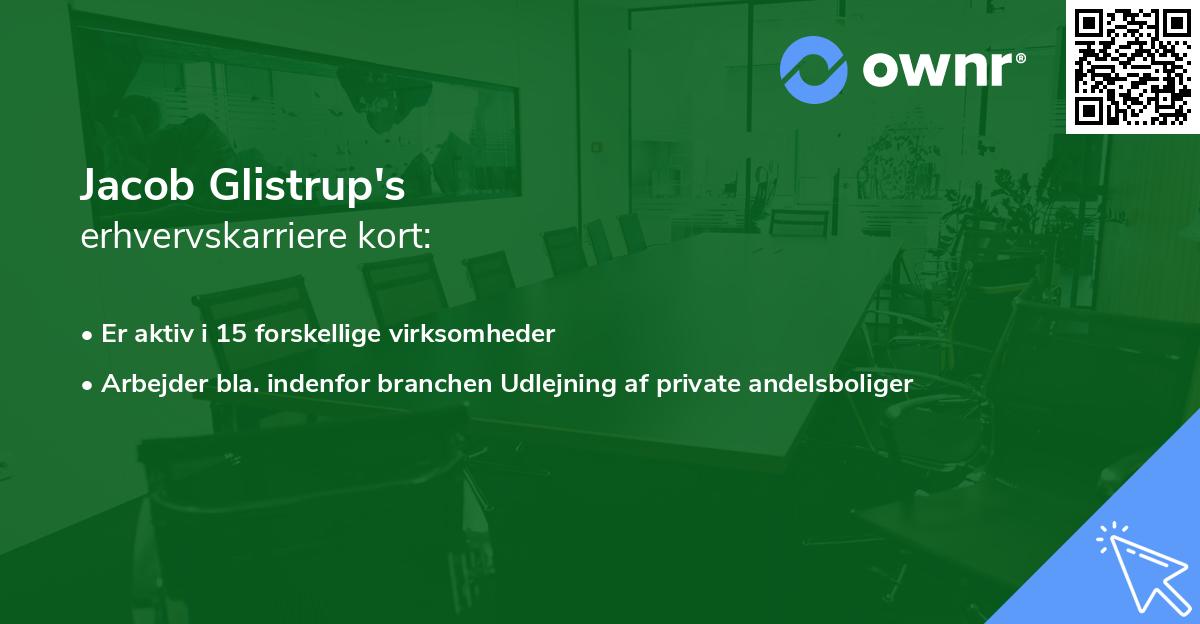 Jacob Glistrup's erhvervskarriere kort