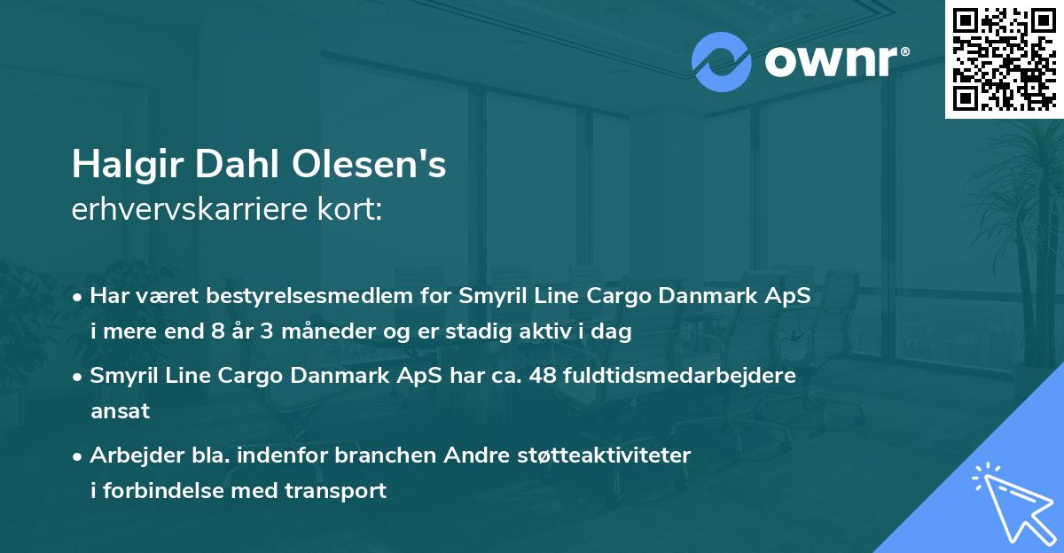 Halgir Dahl Olesen's erhvervskarriere kort