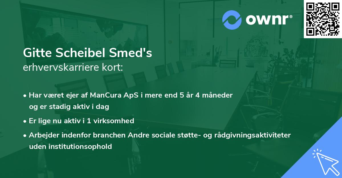 Gitte Scheibel Smed's erhvervskarriere kort