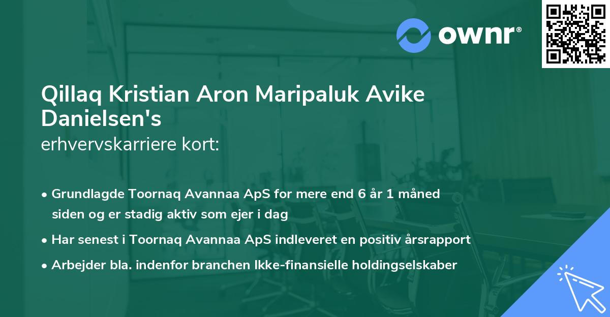 Qillaq Kristian Aron Maripaluk Avike Danielsen's erhvervskarriere kort