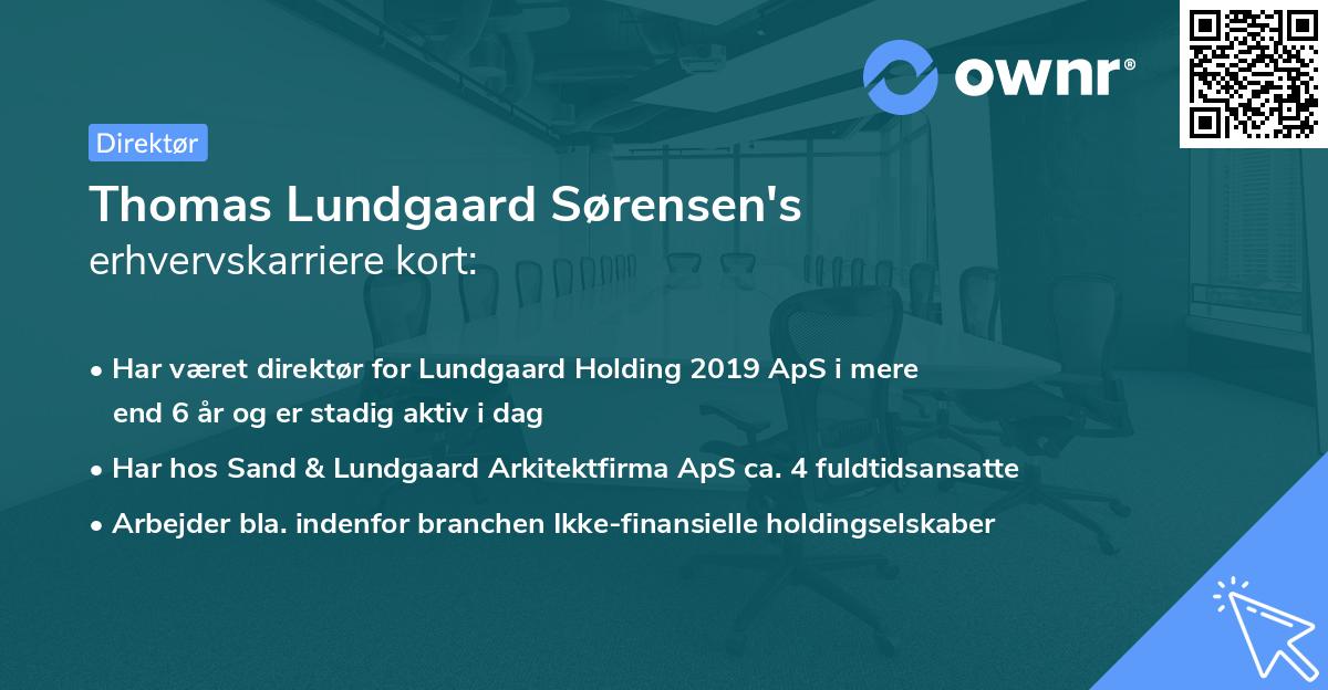Thomas Lundgaard Sørensen's erhvervskarriere kort