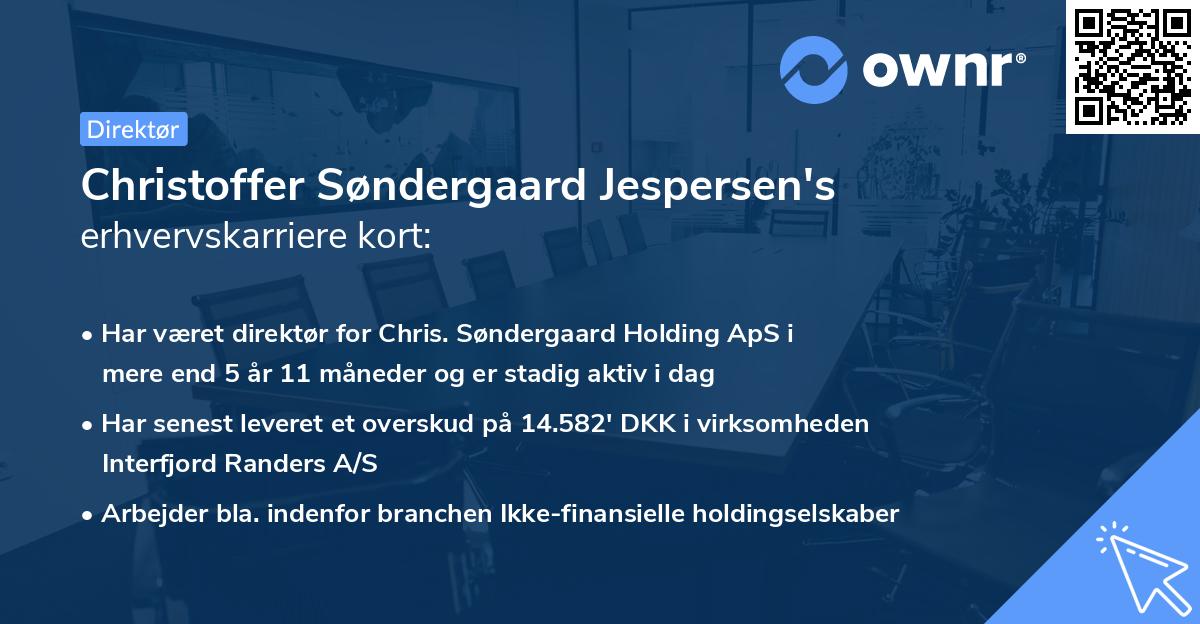 Christoffer Søndergaard Jespersen's erhvervskarriere kort