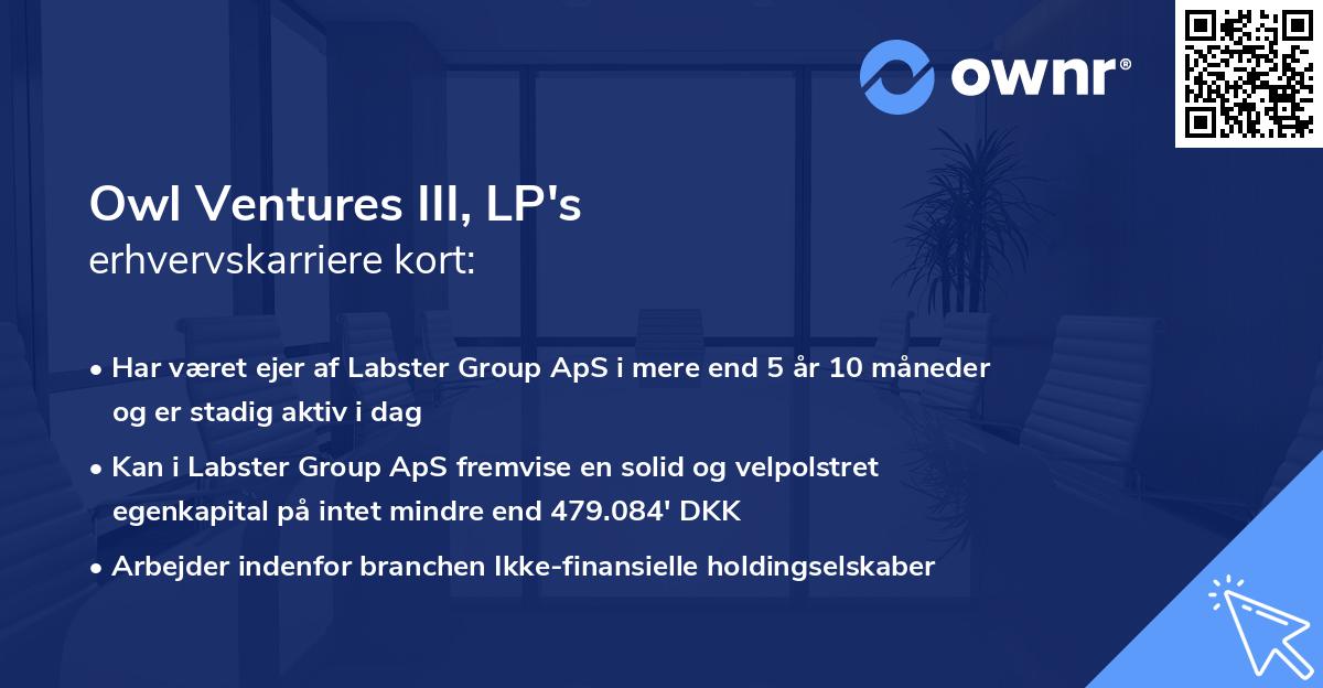 Owl Ventures III, LP's erhvervskarriere kort