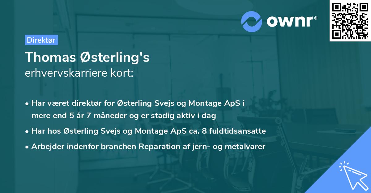 Thomas Østerling's erhvervskarriere kort