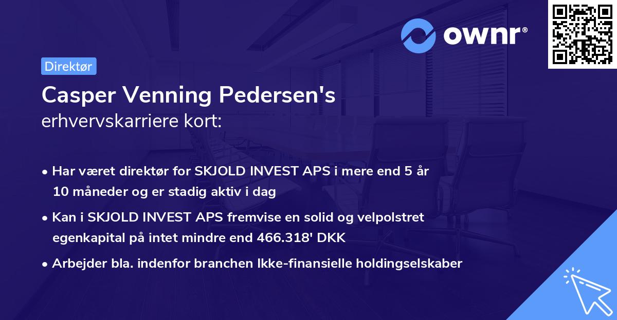Casper Venning Pedersen's erhvervskarriere kort