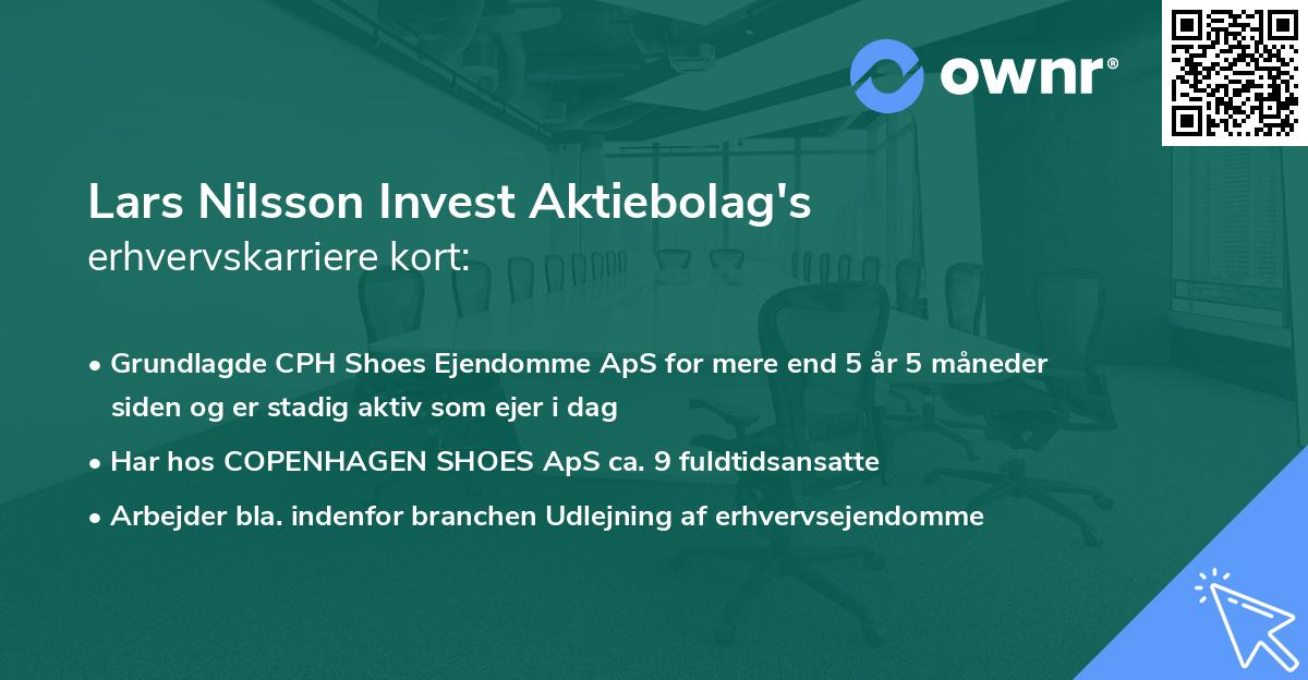 Lars Nilsson Invest Aktiebolag's erhvervskarriere kort