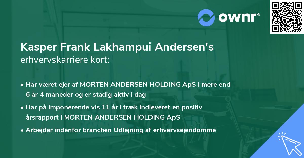 Kasper Frank Lakhampui Andersen's erhvervskarriere kort