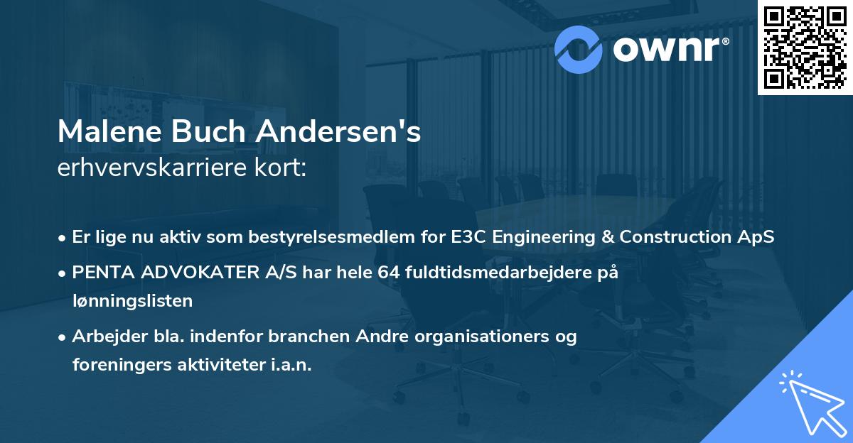 Malene Buch Andersen's erhvervskarriere kort