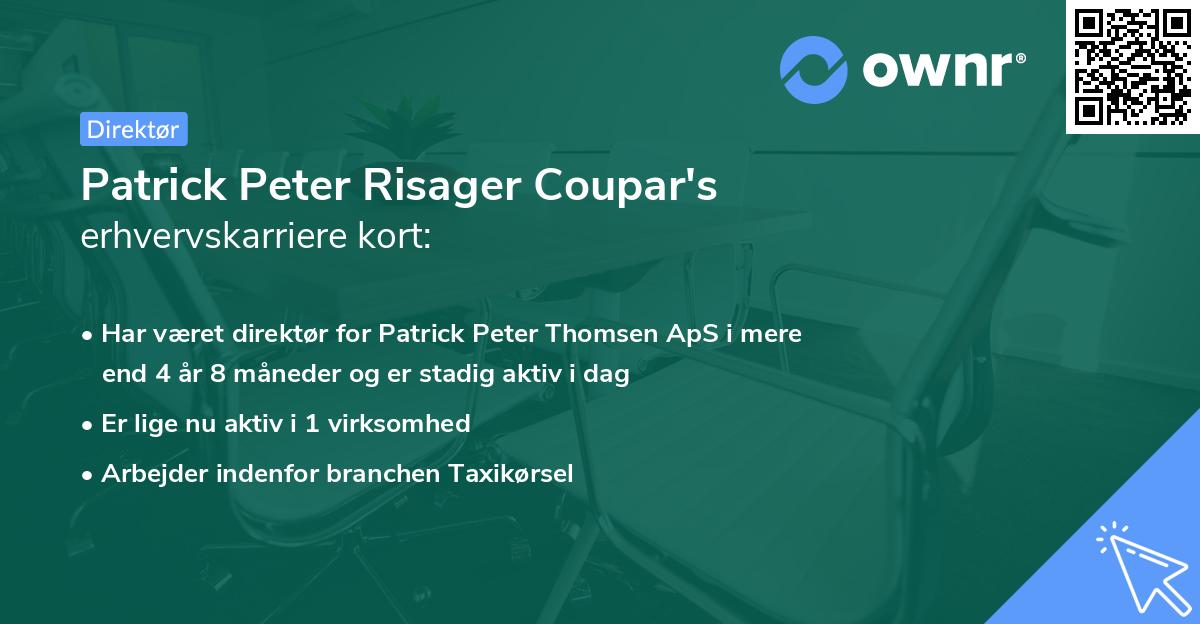 Patrick Peter Risager Coupar's erhvervskarriere kort