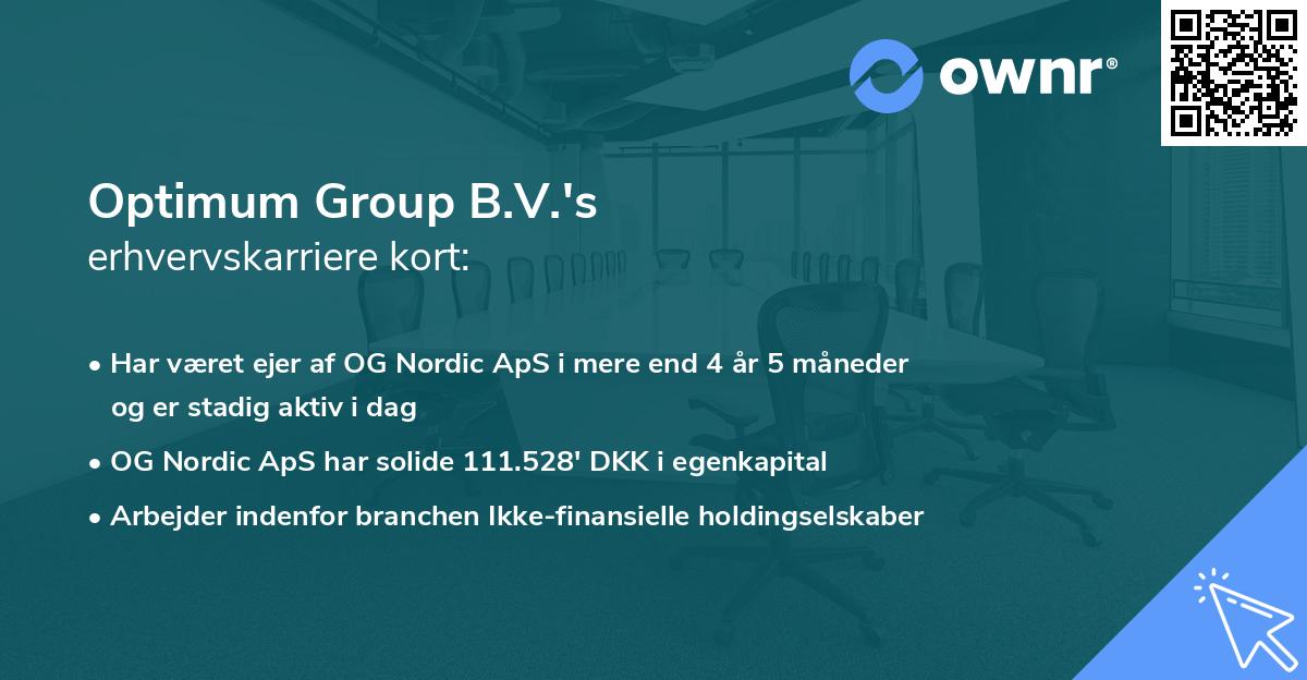 Optimum Group B.V.'s erhvervskarriere kort