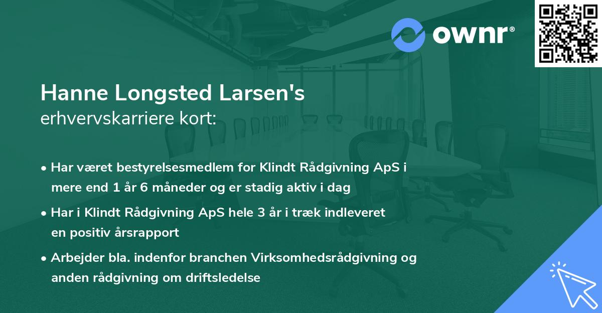 Hanne Longsted Larsen's erhvervskarriere kort