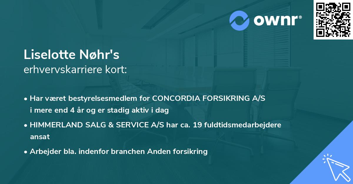 Liselotte Nøhr's erhvervskarriere kort