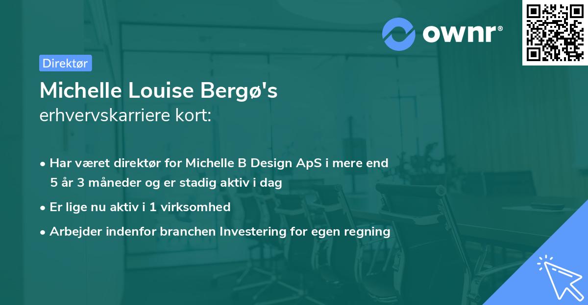 Michelle Louise Bergø's erhvervskarriere kort