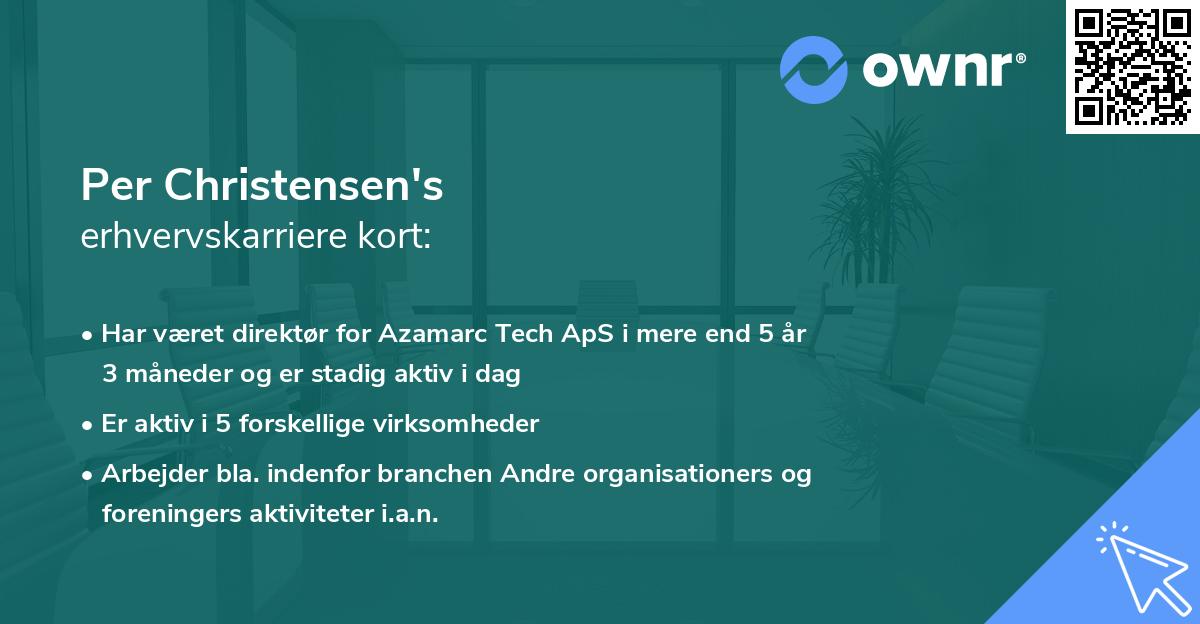 Per Christensen's erhvervskarriere kort