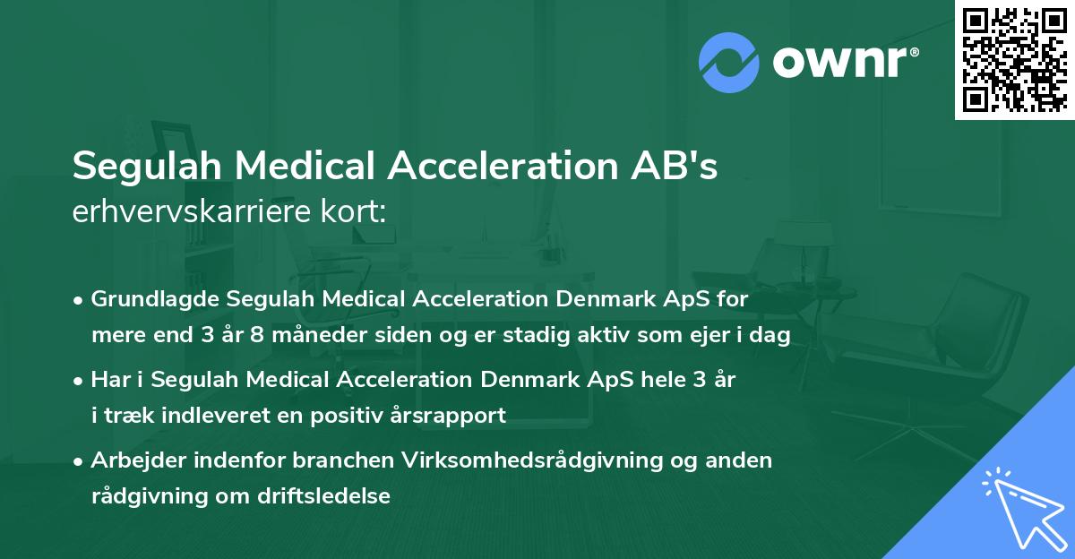 Segulah Medical Acceleration AB's erhvervskarriere kort