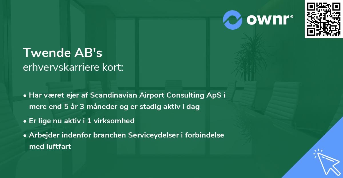 Twende AB's erhvervskarriere kort