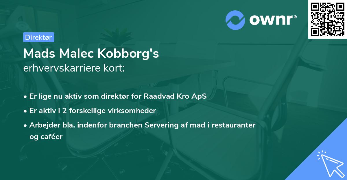 Mads Malec Kobborg's erhvervskarriere kort