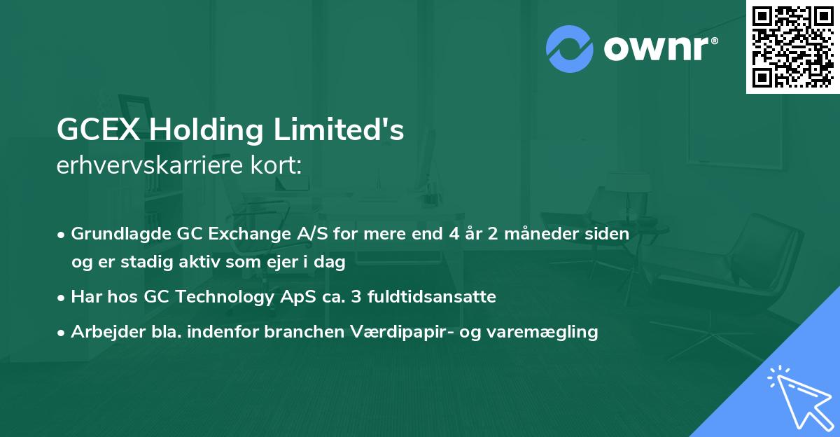 GCEX Holding Limited's erhvervskarriere kort