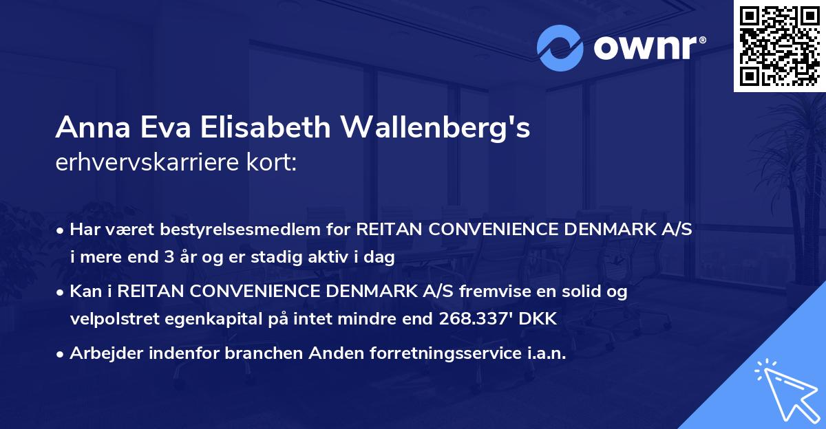 Anna Eva Elisabeth Wallenberg's erhvervskarriere kort