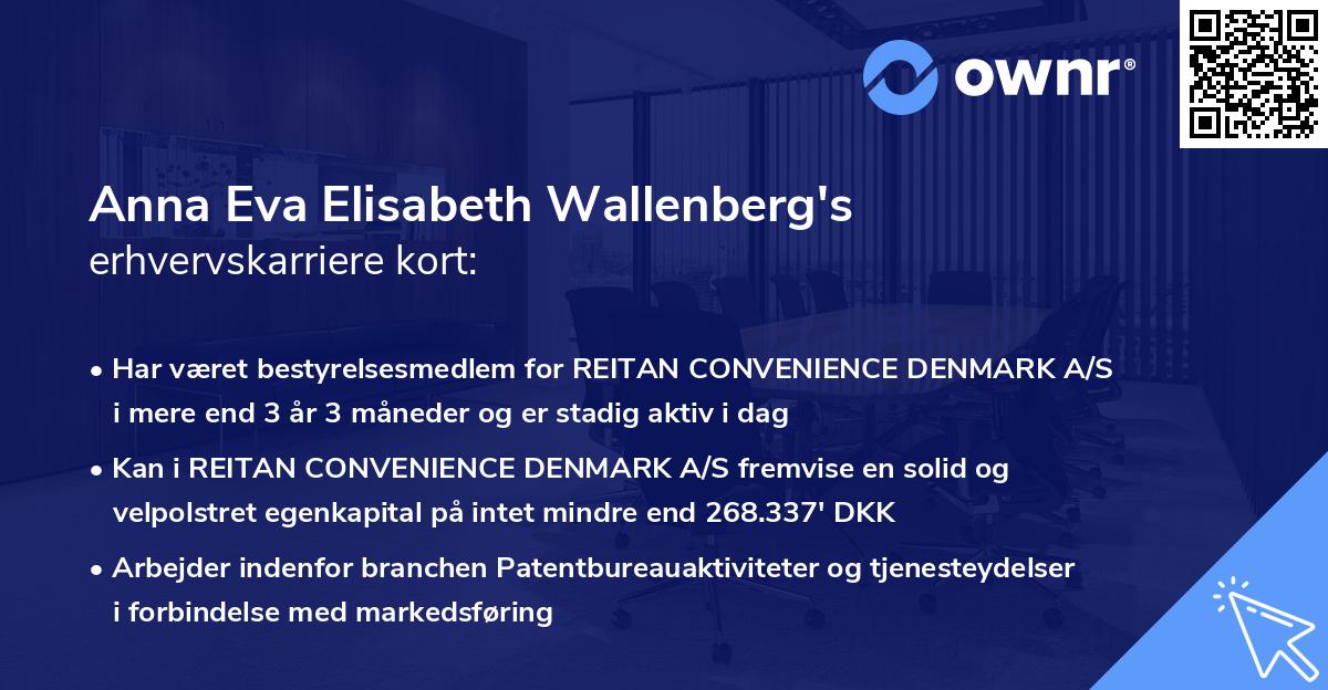 Anna Eva Elisabeth Wallenberg's erhvervskarriere kort