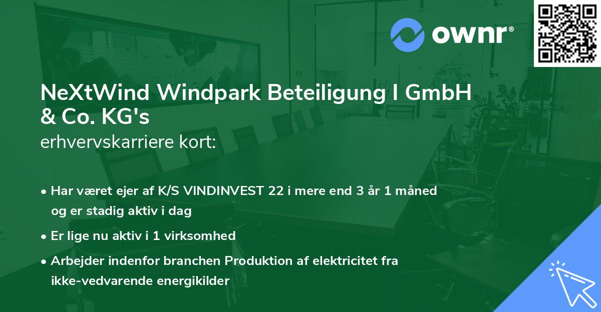 NeXtWind Windpark Beteiligung I GmbH & Co. KG's erhvervskarriere kort