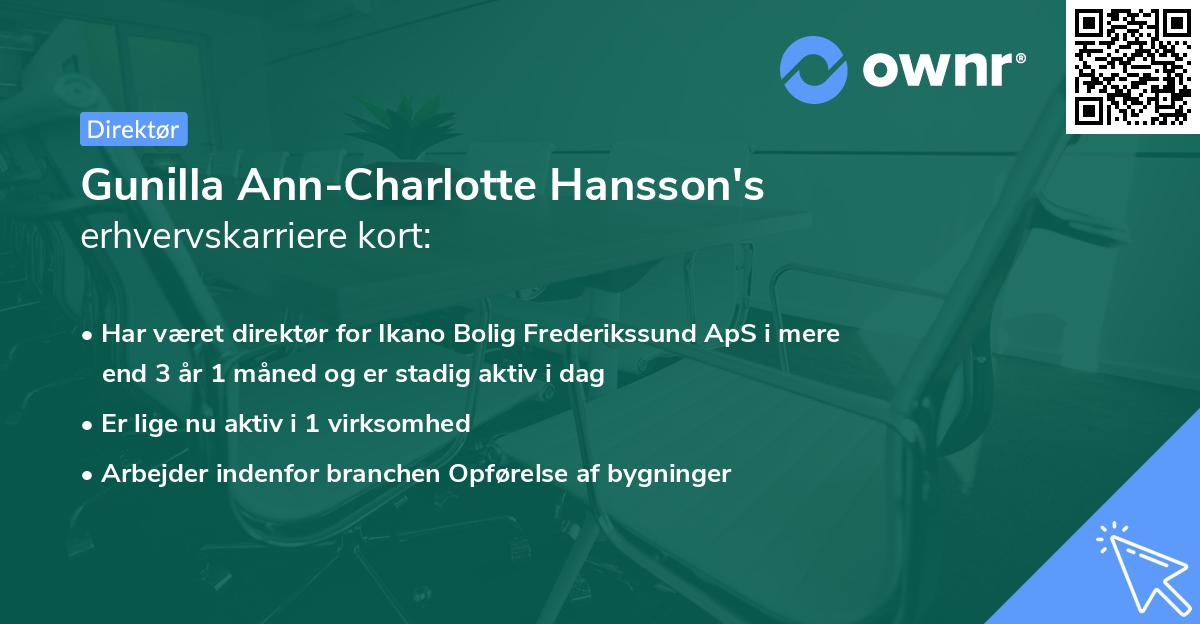 Gunilla Ann-Charlotte Hansson's erhvervskarriere kort