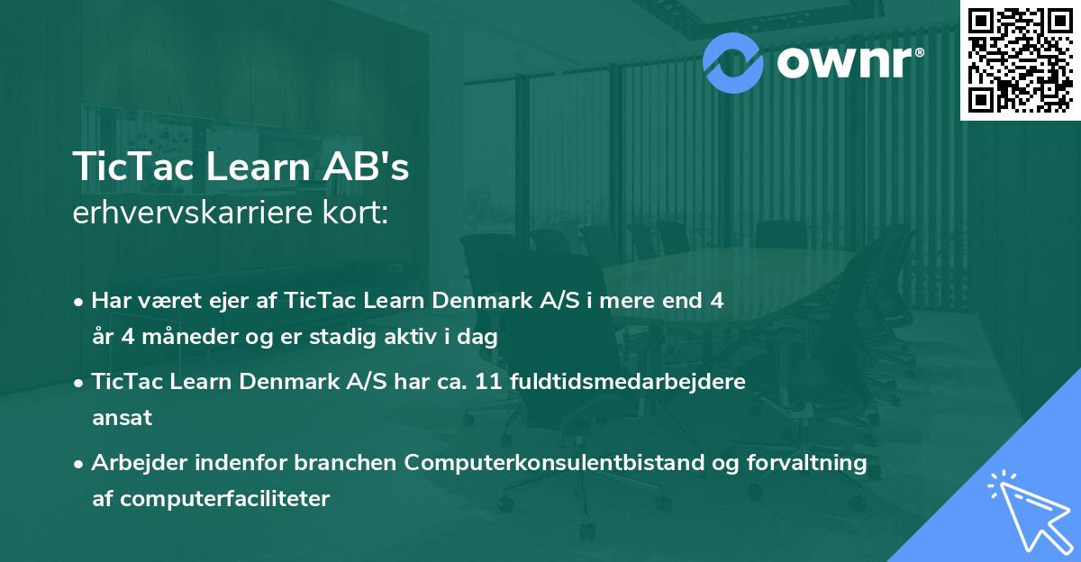 TicTac Learn AB's erhvervskarriere kort