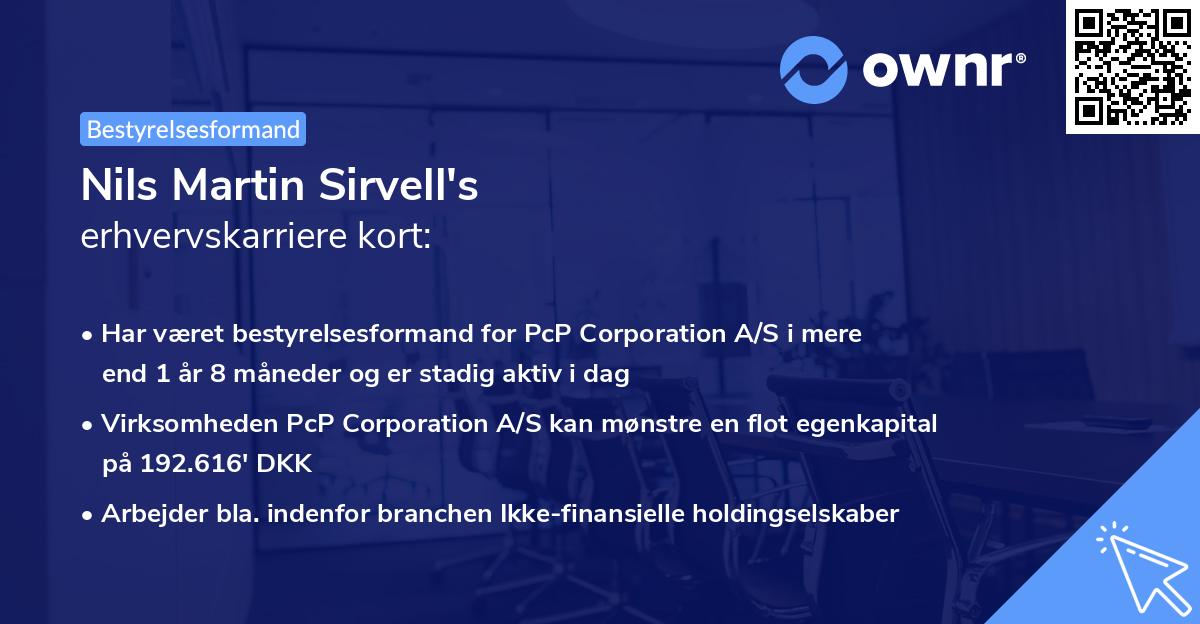 Nils Martin Sirvell's erhvervskarriere kort