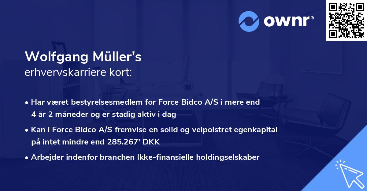 Wolfgang Müller's erhvervskarriere kort