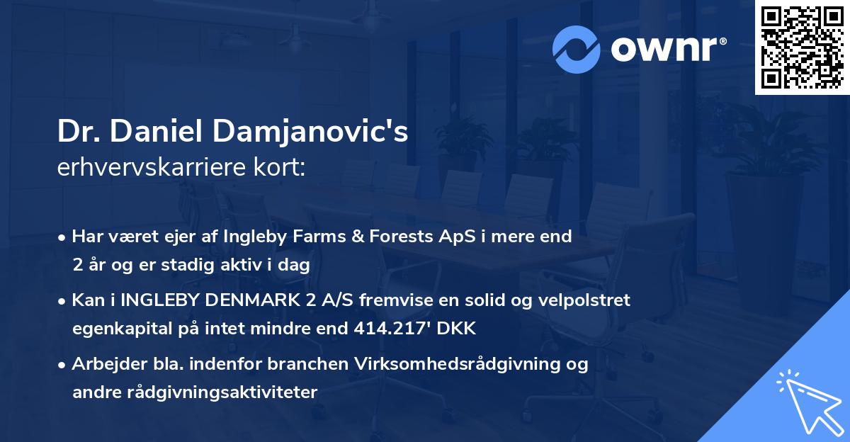 Dr. Daniel Damjanovic's erhvervskarriere kort