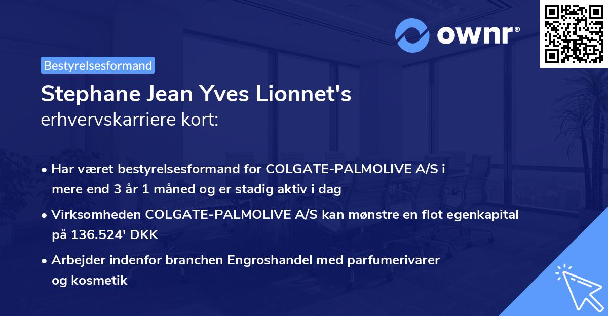 Stephane Jean Yves Lionnet's erhvervskarriere kort