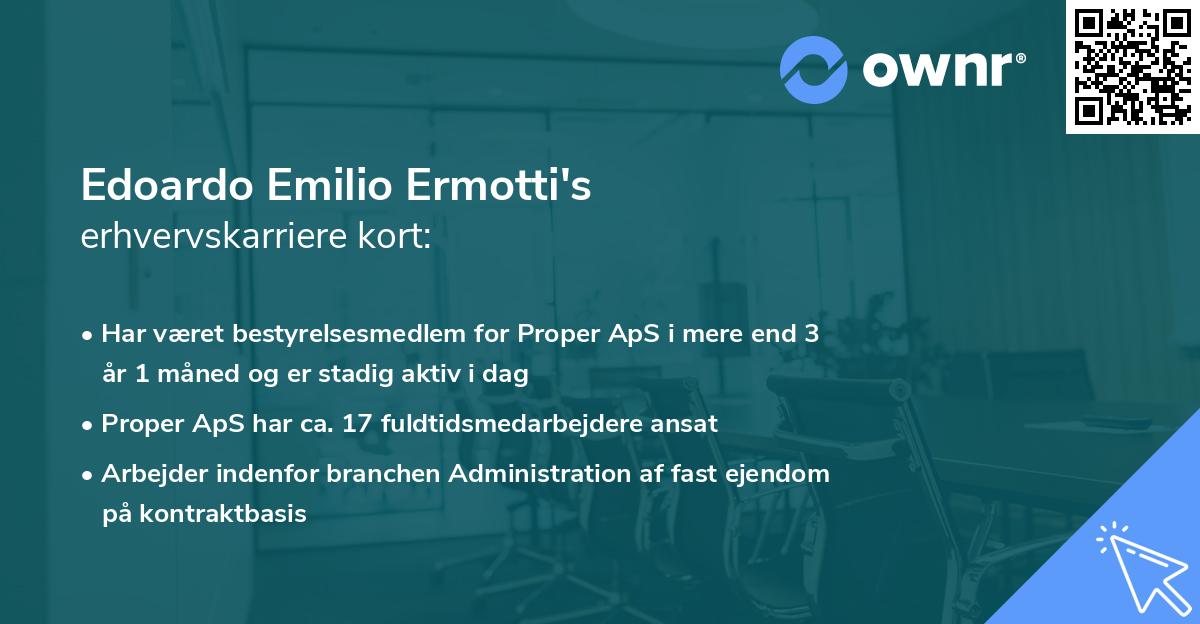 Edoardo Emilio Ermotti's erhvervskarriere kort