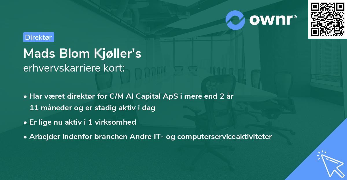 Mads Blom Kjøller's erhvervskarriere kort