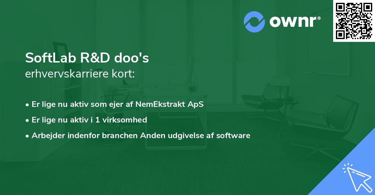 SoftLab R&D doo's erhvervskarriere kort