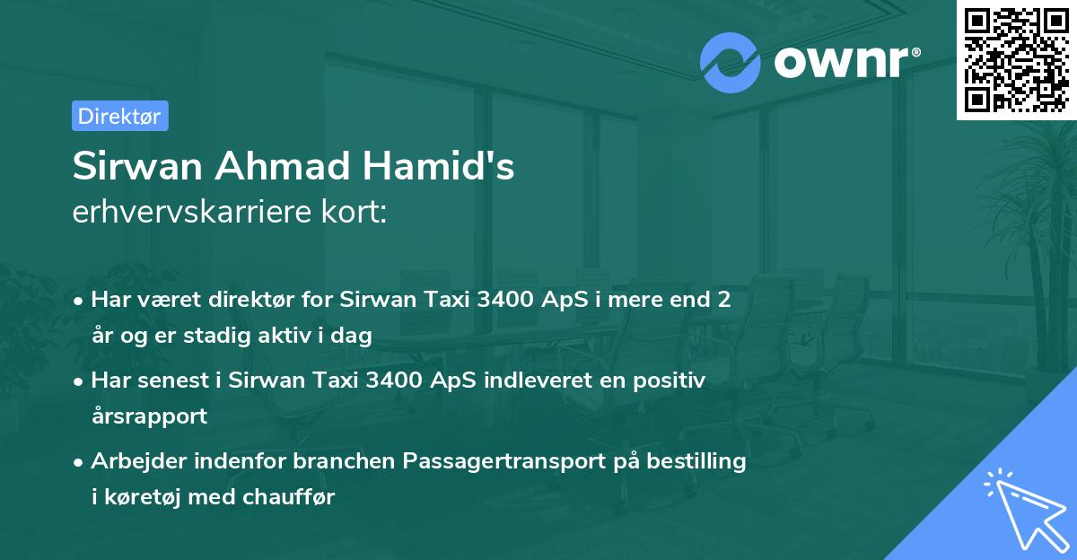 Sirwan Ahmad Hamid's erhvervskarriere kort