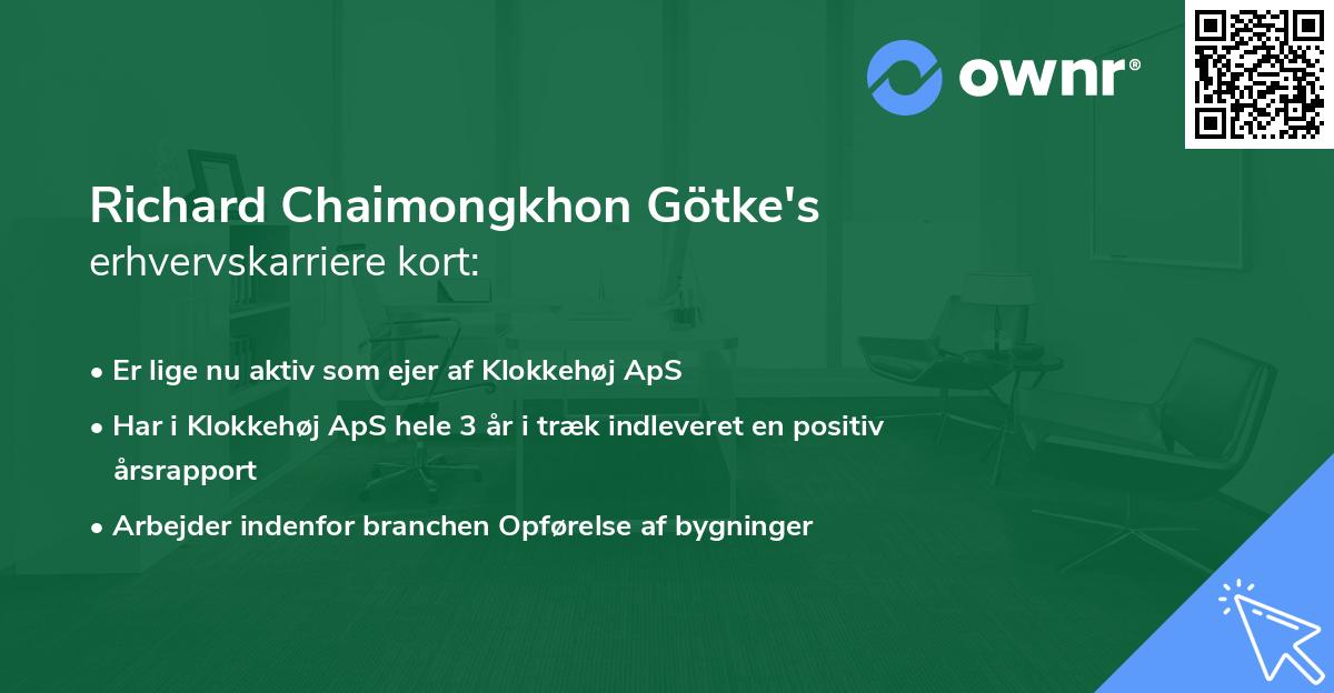 Richard Chaimongkhon Götke's erhvervskarriere kort