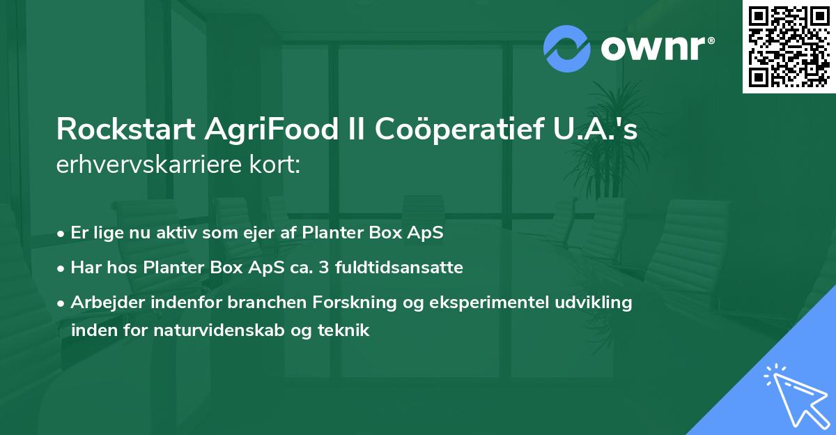 Rockstart AgriFood II Coöperatief U.A.'s erhvervskarriere kort