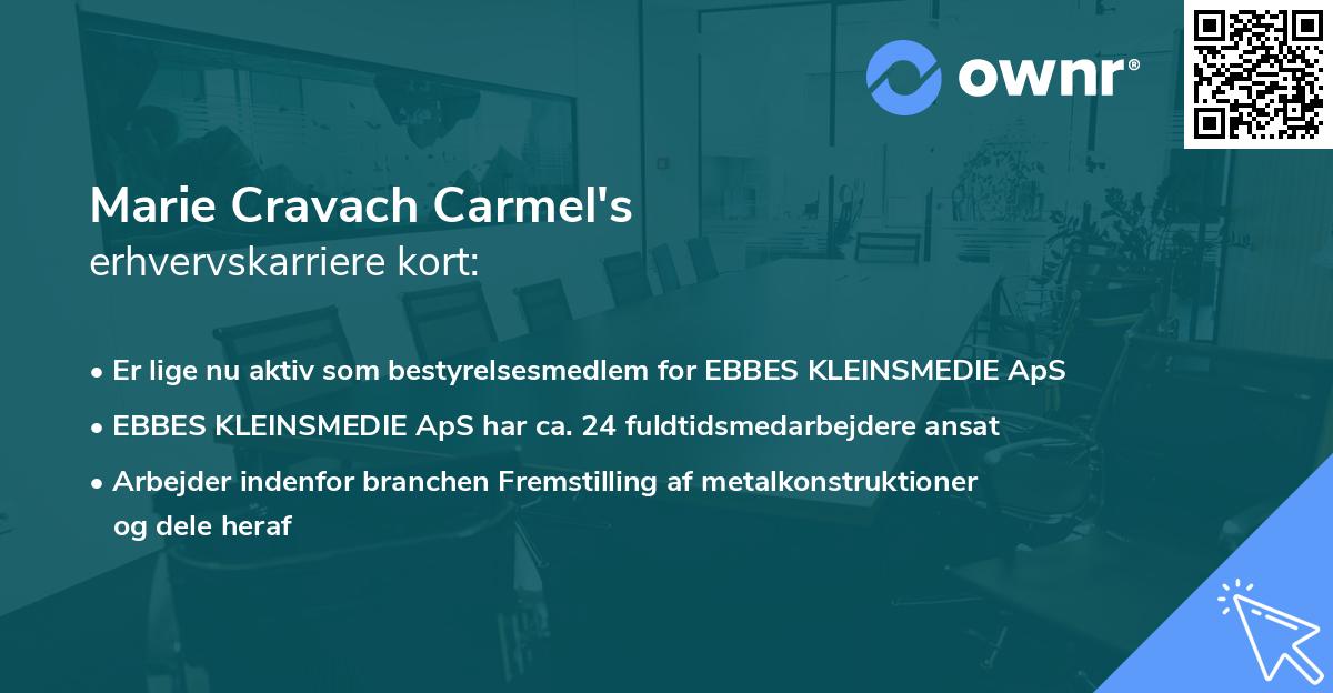 Marie Cravach Carmel's erhvervskarriere kort