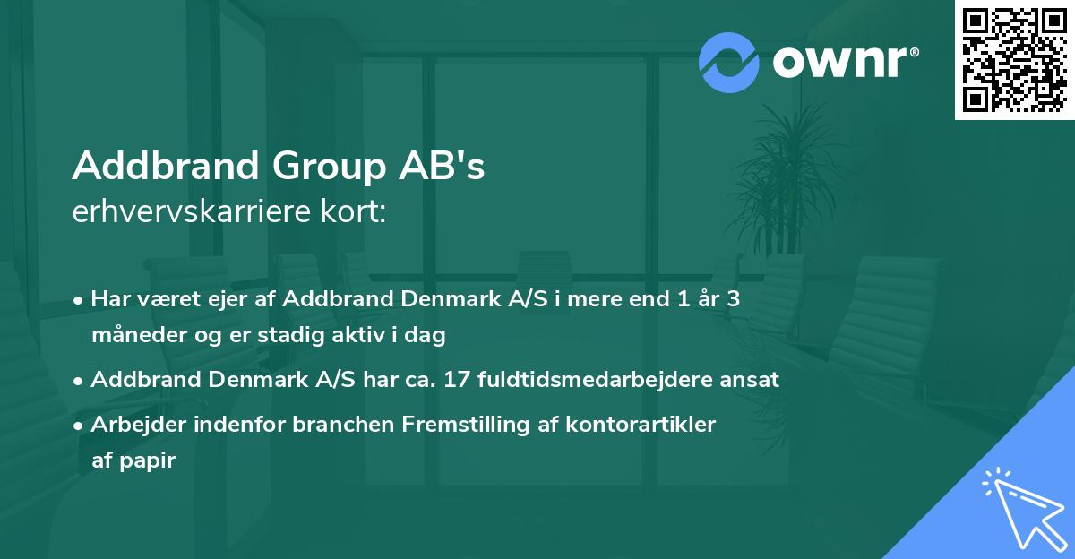 Addbrand Group AB's erhvervskarriere kort